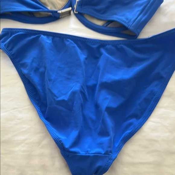 Fantasie Vibrant Blue Underwire Bikini Set Ruching Accent NWOT - Picture 6 of 9
